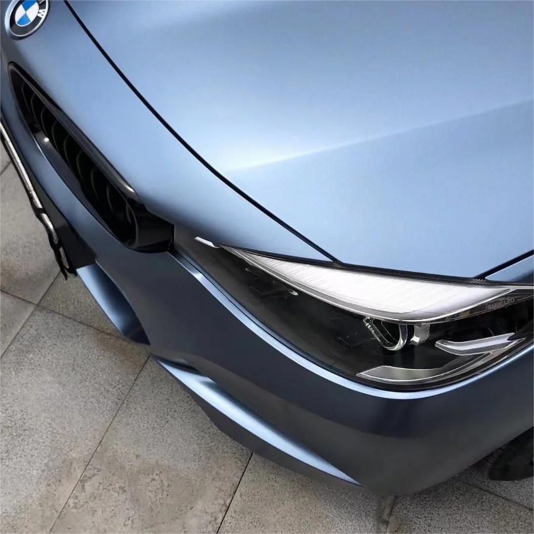 Matte Metallic Satin Storm Blue Car Vinyl Wrap product image 4 - Veloro matte vinyl wrap