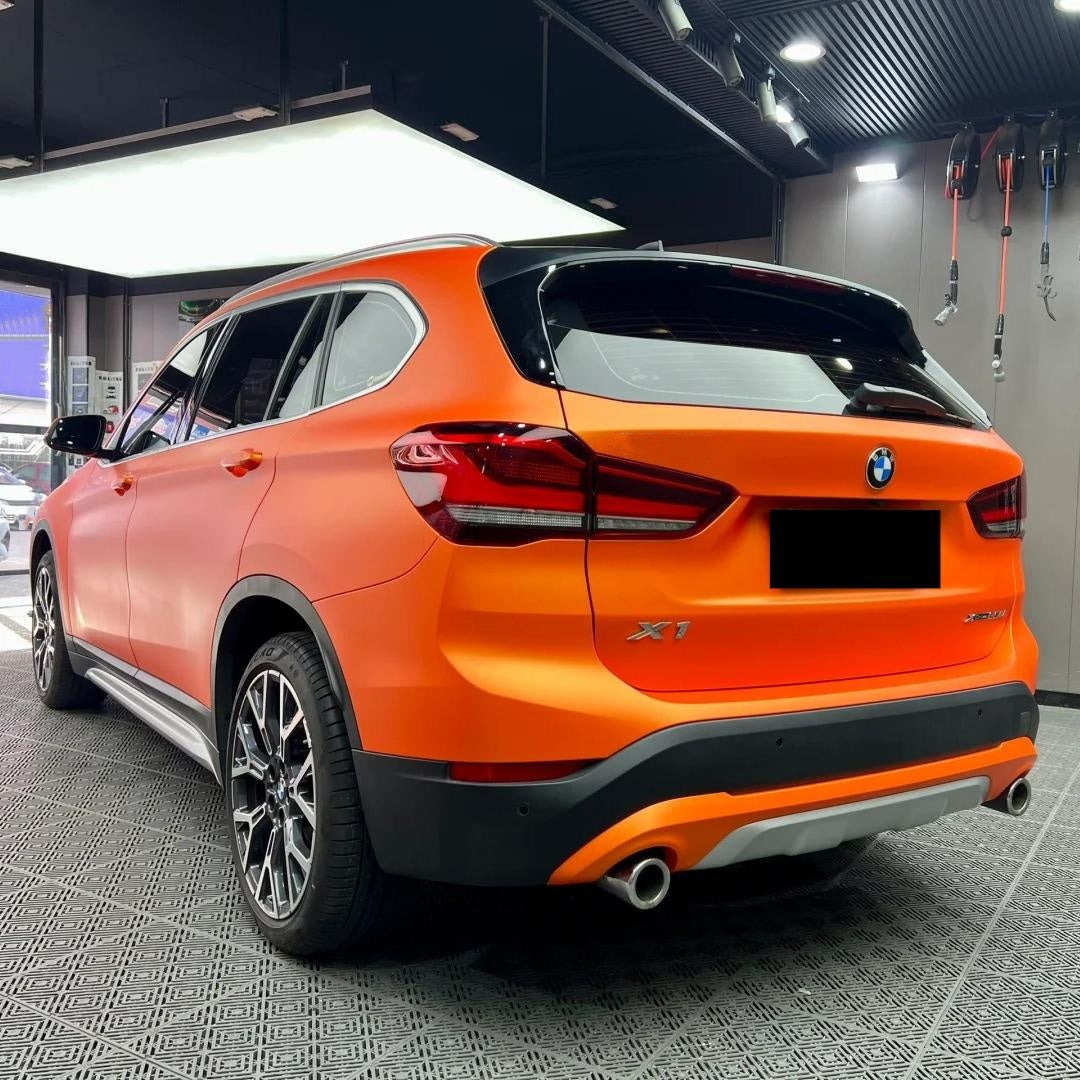 Ultimate Flat Matte Metallic Stunning Orange Car Vinyl Wrap PET product image 14 - Veloro matte vinyl wrap