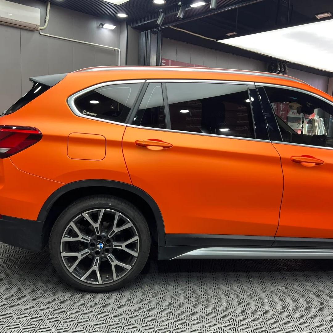 Ultimate Flat Matte Metallic Stunning Orange Car Vinyl Wrap PET product image 13 - Veloro matte vinyl wrap