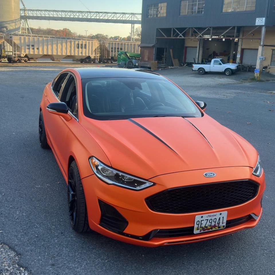 Ultimate Flat Matte Metallic Stunning Orange Car Vinyl Wrap PET product image 9 - Veloro matte vinyl wrap