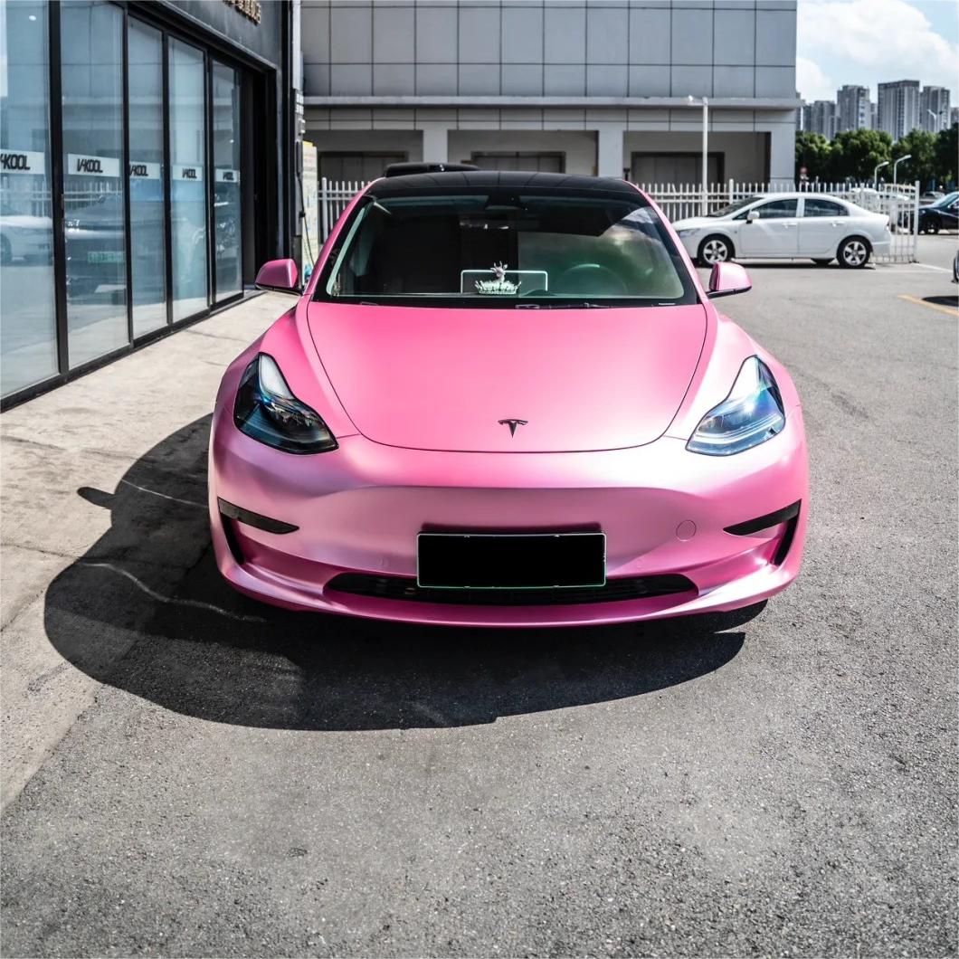Matte Metallic Shell Pink Car Vinyl Wrap product image 2 - Veloro matte vinyl wrap