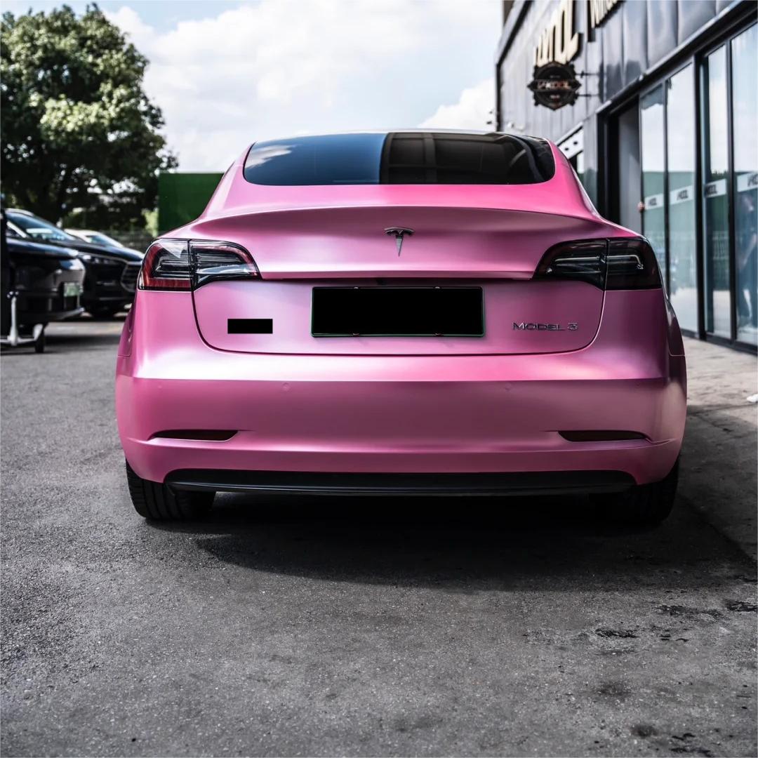 Matte Metallic Shell Pink Car Vinyl Wrap product image 8 - Veloro matte vinyl wrap