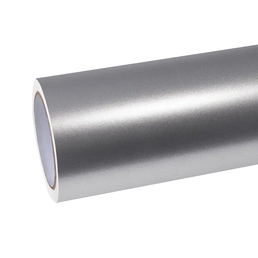Matte Metallic Silver Car Vinyl Wrap PET