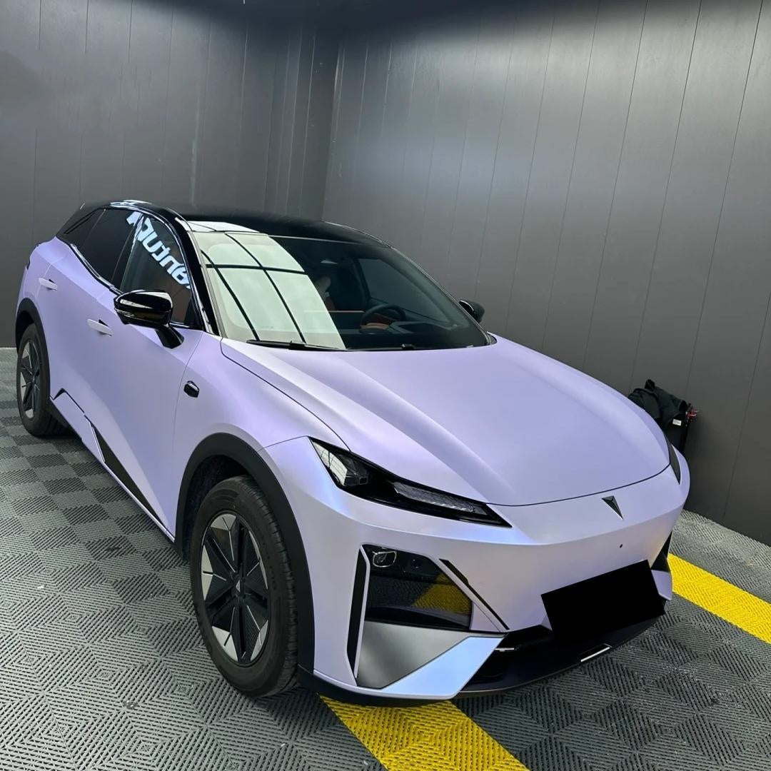 Matte Metallic Silver Purple Car Vinyl Wrap PET product image 3 - Veloro matte vinyl wrap