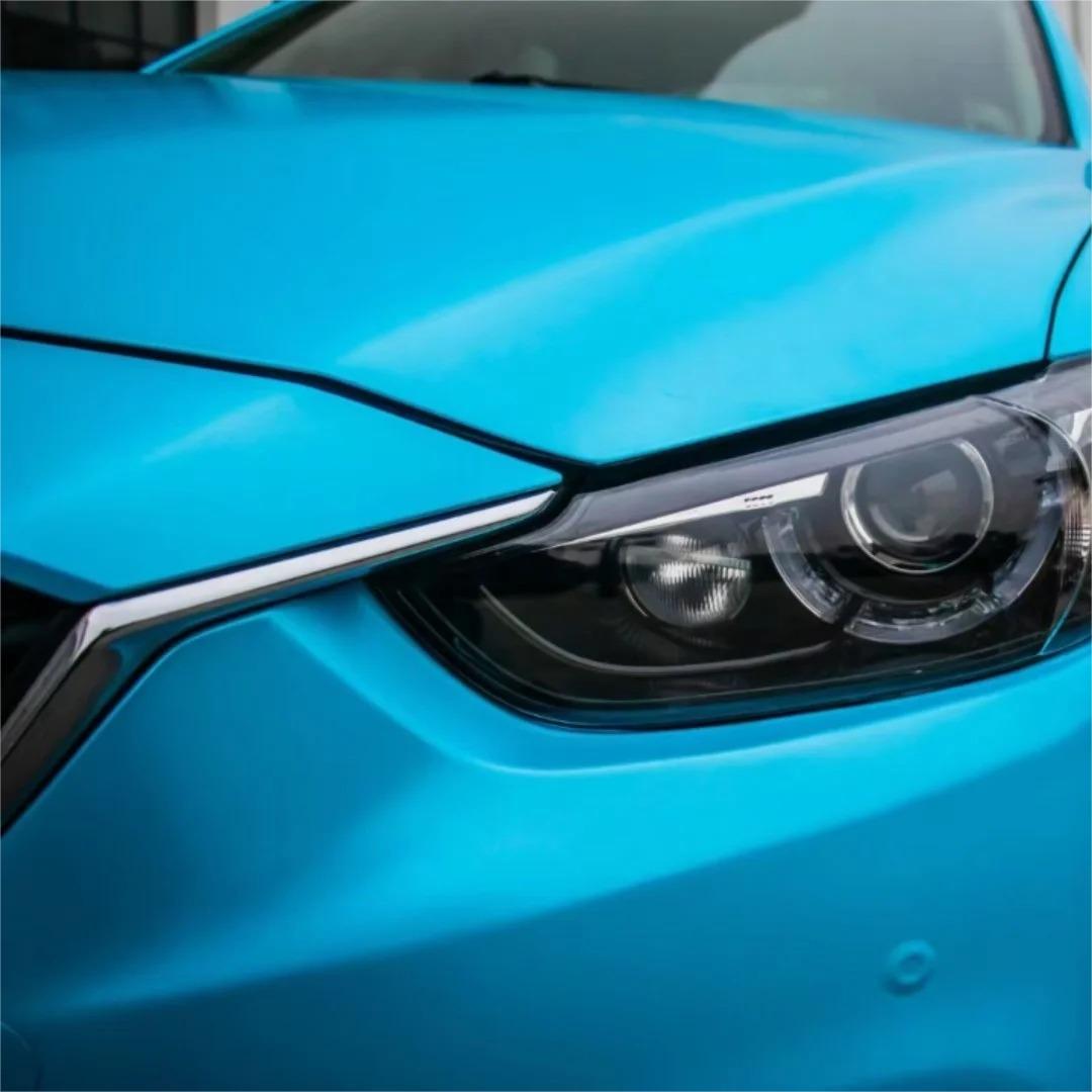Matte Metallic Sky Blue Car Vinyl Wrap product image 5 - Veloro matte vinyl wrap