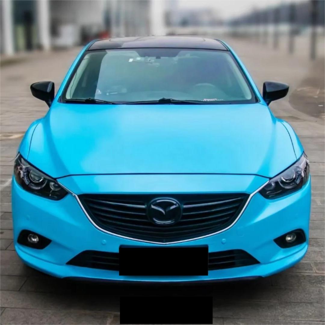Matte Metallic Sky Blue Car Vinyl Wrap product image 2 - Veloro matte vinyl wrap