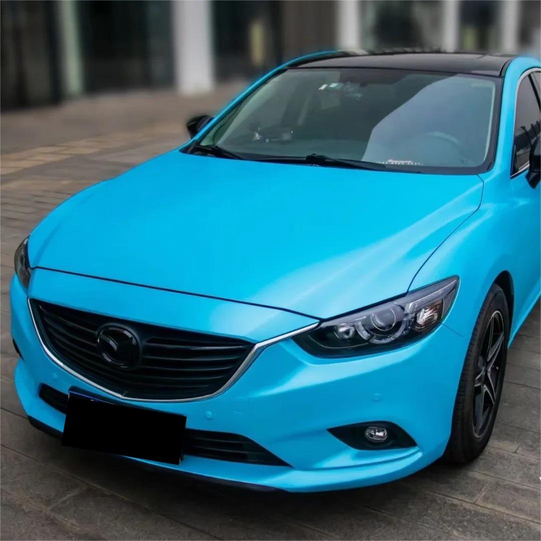 Matte Metallic Sky Blue Car Vinyl Wrap product image 3 - Veloro matte vinyl wrap