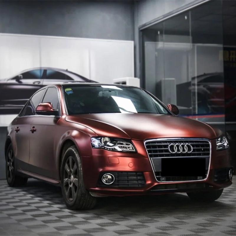 Matte Metallic Wine Red Car Vinyl Wrap product image 2 - Veloro matte vinyl wrap