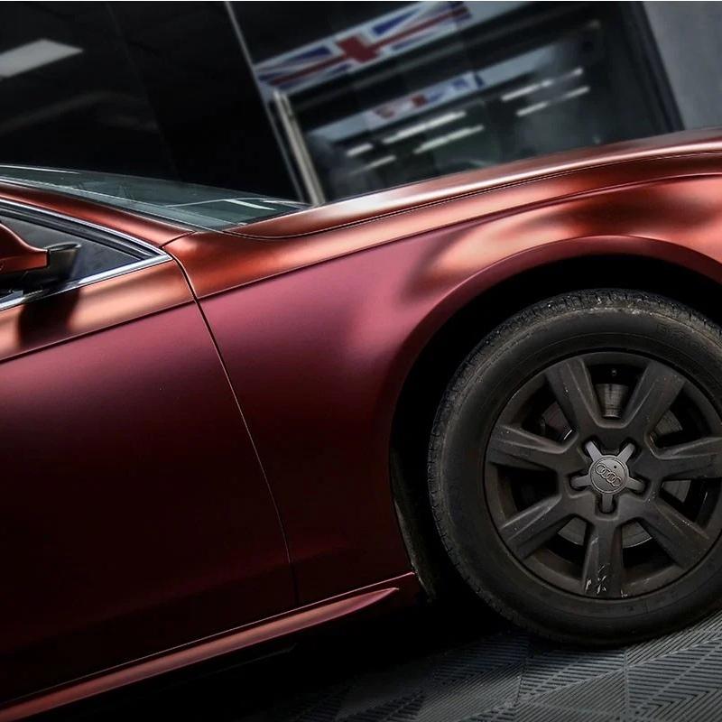 Matte Metallic Wine Red Car Vinyl Wrap product image 7 - Veloro matte vinyl wrap