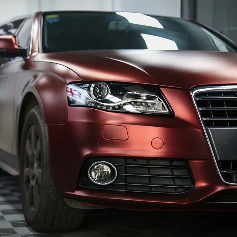Matte Metallic Wine Red Car Vinyl Wrap product image 4 - Veloro matte vinyl wrap