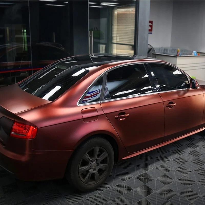Matte Metallic Wine Red Car Vinyl Wrap product image 9 - Veloro matte vinyl wrap