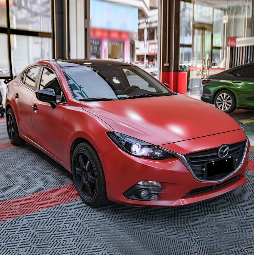 Matte Metallic Pure Red Car Vinyl Wrap product image 2 - Veloro matte vinyl wrap