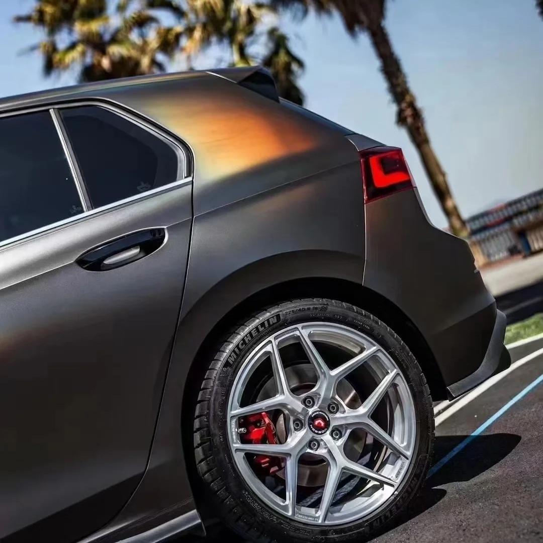 Matte Rainbow Holographic Chrome Tungsten Car Vinyl Wrap PET product image 9 - Veloro chrome vinyl wrap