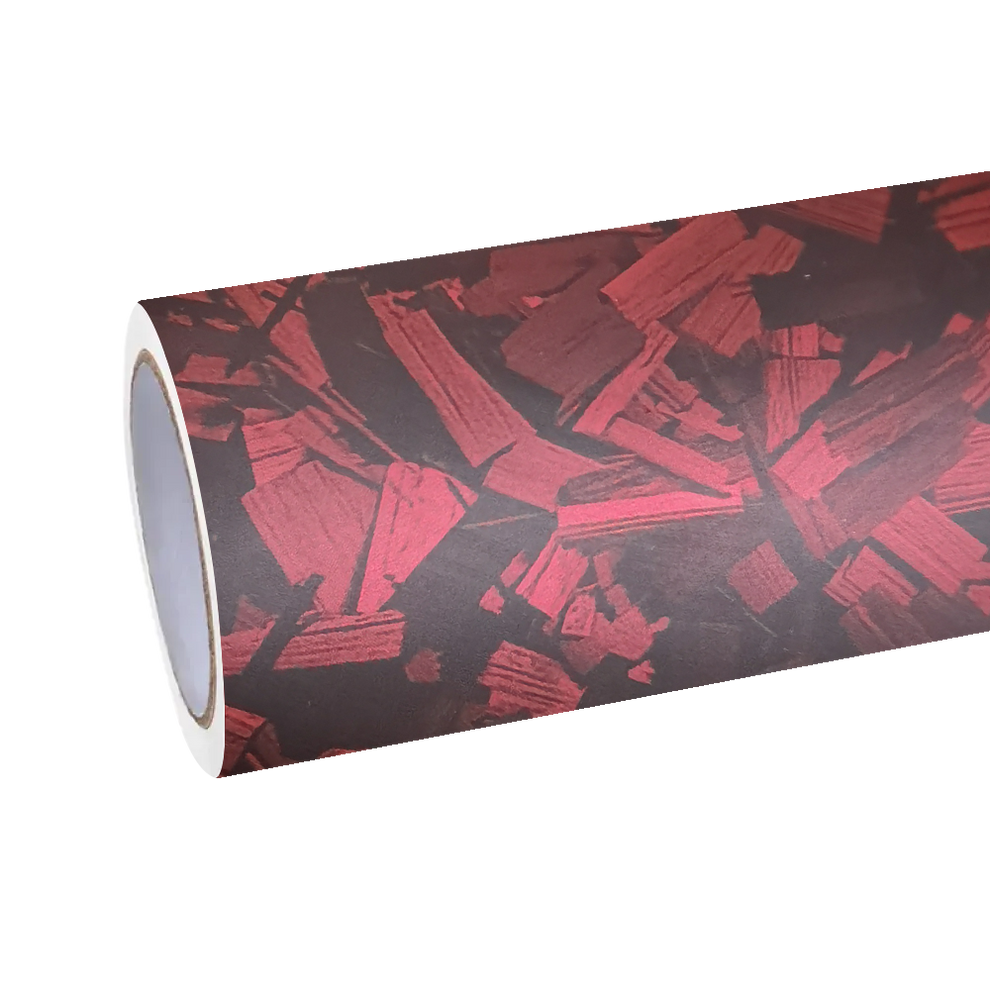 Matte Red Forging Carbon Fiber Car Vinyl Wrap PET