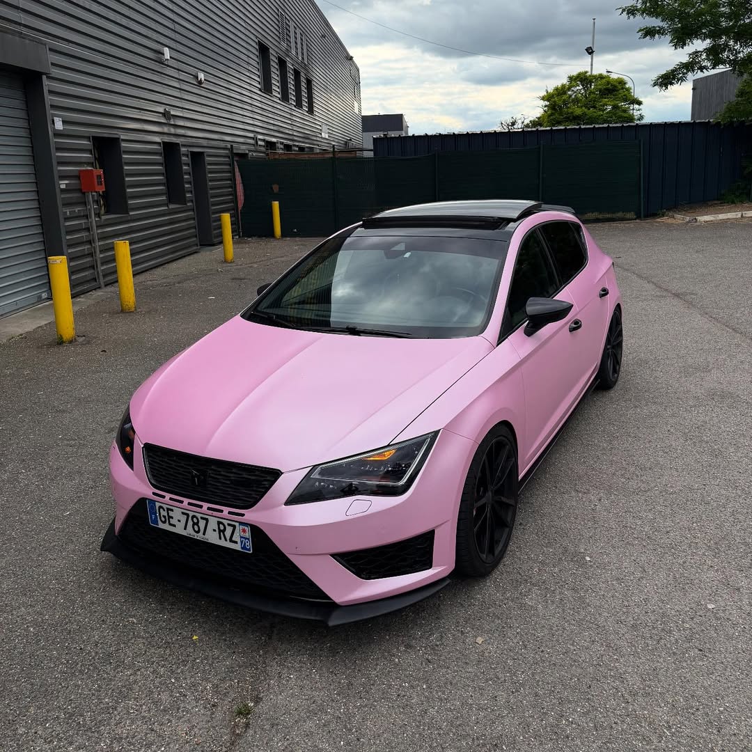 Matte Satin Bubblegum Pink Car Vinyl Wrap product image 6 - Veloro matte vinyl wrap