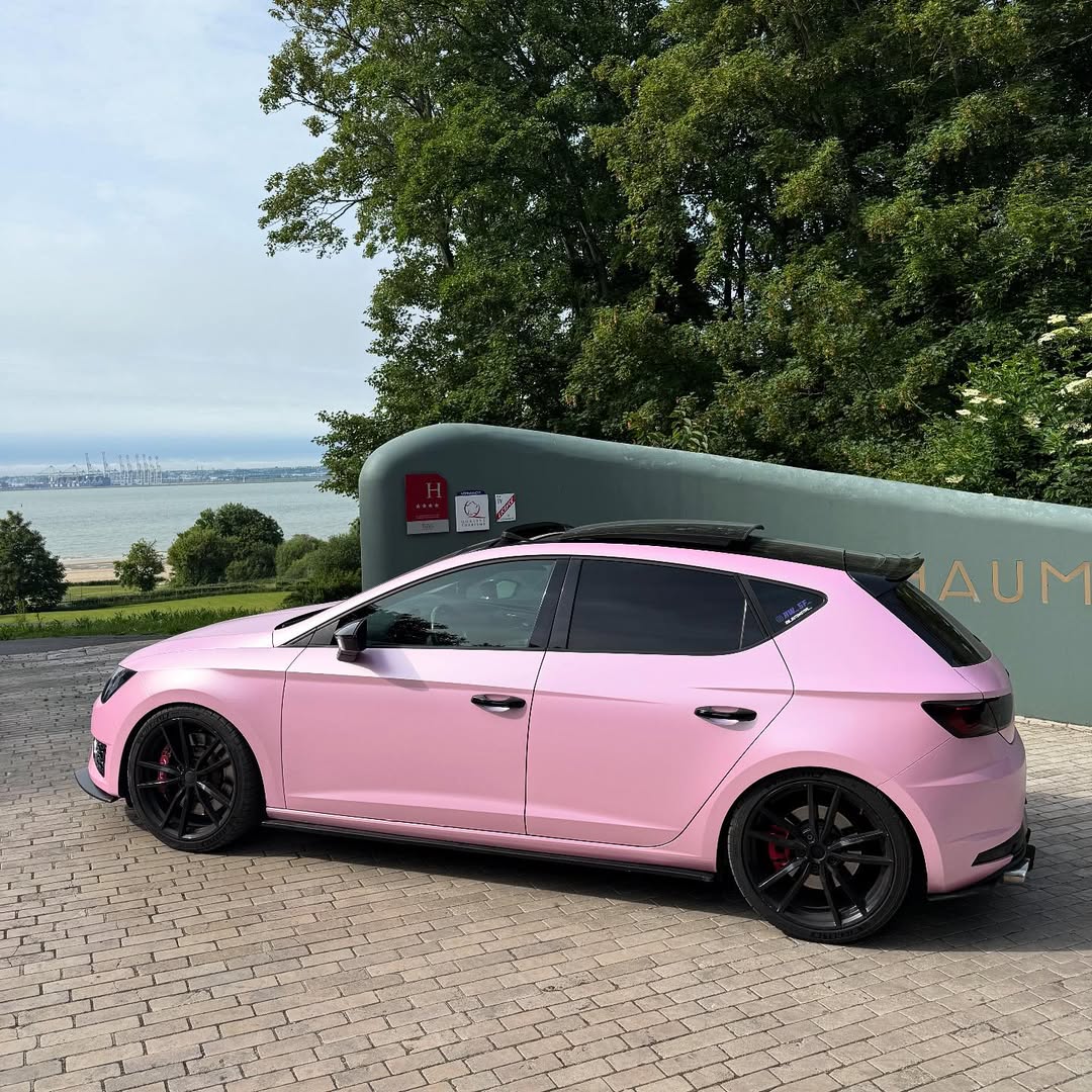Matte Satin Bubblegum Pink Car Vinyl Wrap product image 7 - Veloro matte vinyl wrap