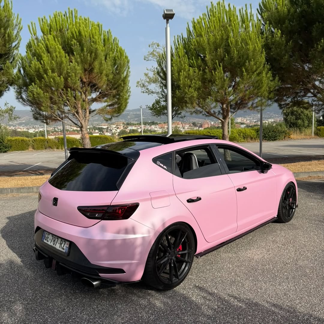 Matte Satin Bubblegum Pink Car Vinyl Wrap product image 4 - Veloro matte vinyl wrap