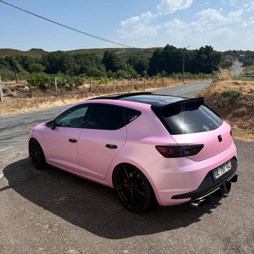Matte Satin Bubblegum Pink Car Vinyl Wrap product image 5 - Veloro matte vinyl wrap