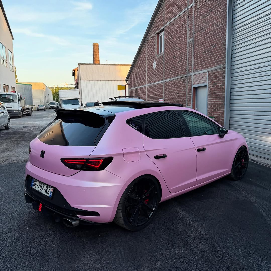 Matte Satin Bubblegum Pink Car Vinyl Wrap product image 8 - Veloro matte vinyl wrap