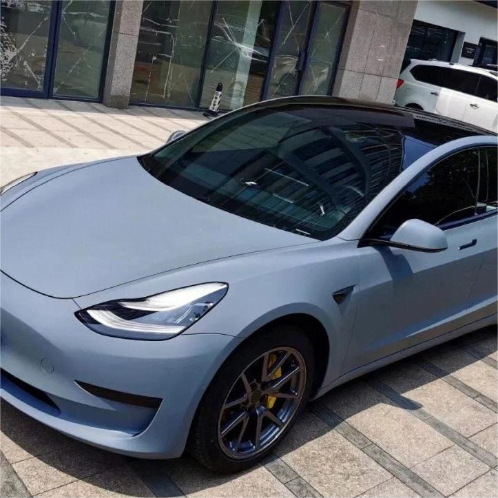 Matte Satin Cement Grey Car Vinyl Wrap product image 4 - Veloro matte vinyl wrap