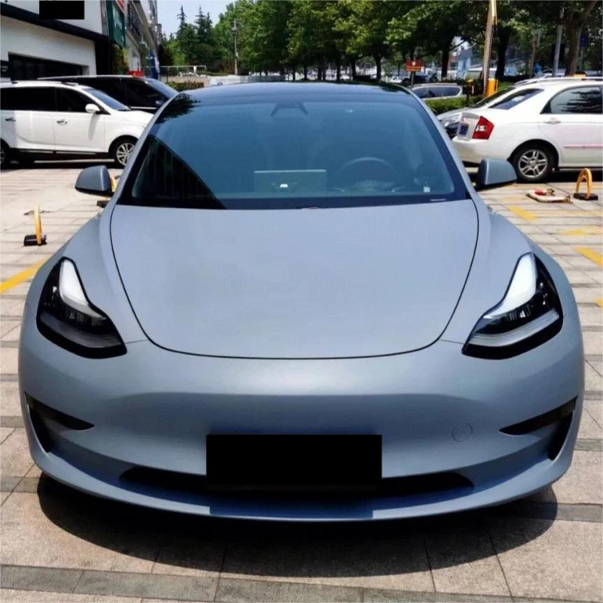 Matte Satin Cement Grey Car Vinyl Wrap product image 2 - Veloro matte vinyl wrap