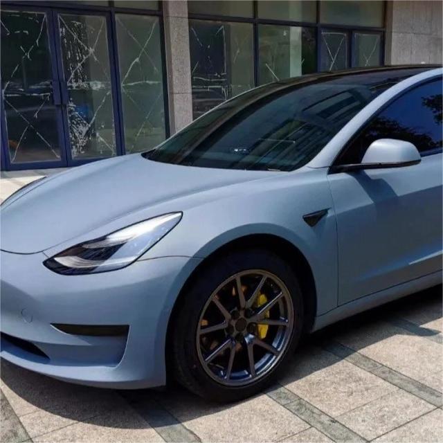 Matte Satin Cement Grey Car Vinyl Wrap product image 7 - Veloro matte vinyl wrap