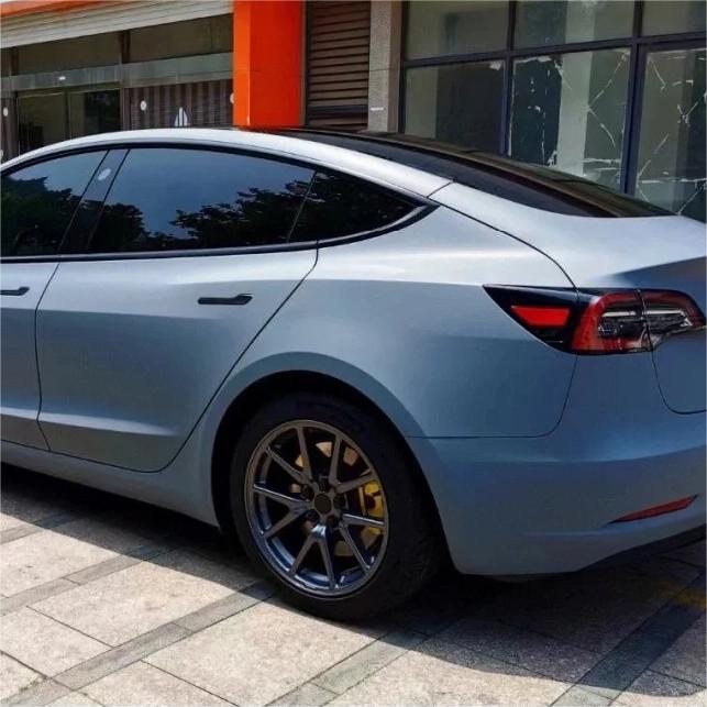 Matte Satin Cement Grey Car Vinyl Wrap product image 5 - Veloro matte vinyl wrap