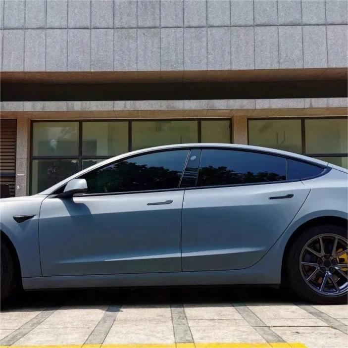 Matte Satin Cement Grey Car Vinyl Wrap product image 6 - Veloro matte vinyl wrap