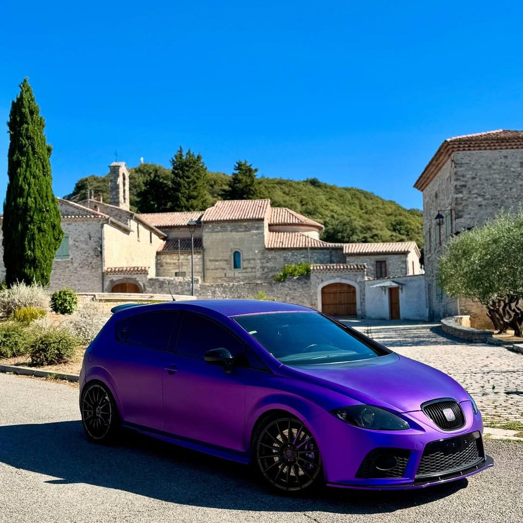 Matte Satin Chrome Purple Car Vinyl Wrap PET product image 6 - Veloro chrome vinyl wrap