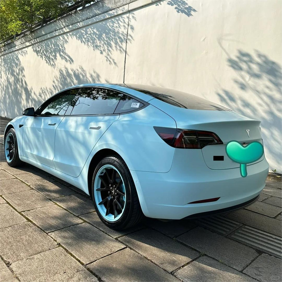 Matte Satin Glacier Blue Car Vinyl Wrap product image 7 - Veloro matte vinyl wrap