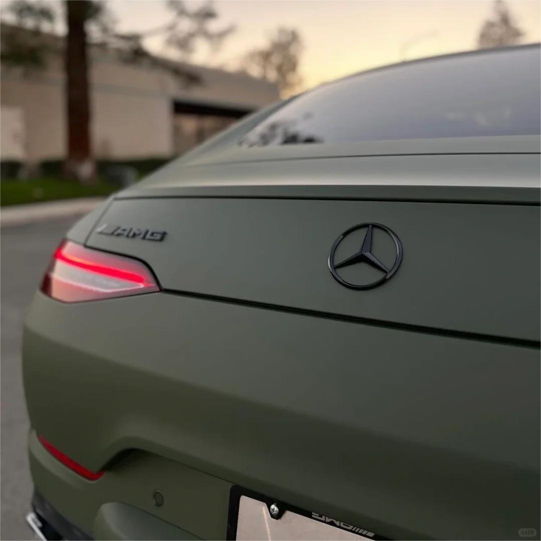 Matte Satin Khaki Dark Green Car Vinyl Wrap | Ultimate Flat Khaki Green Car Wrap PET product image 5 - Veloro matte
