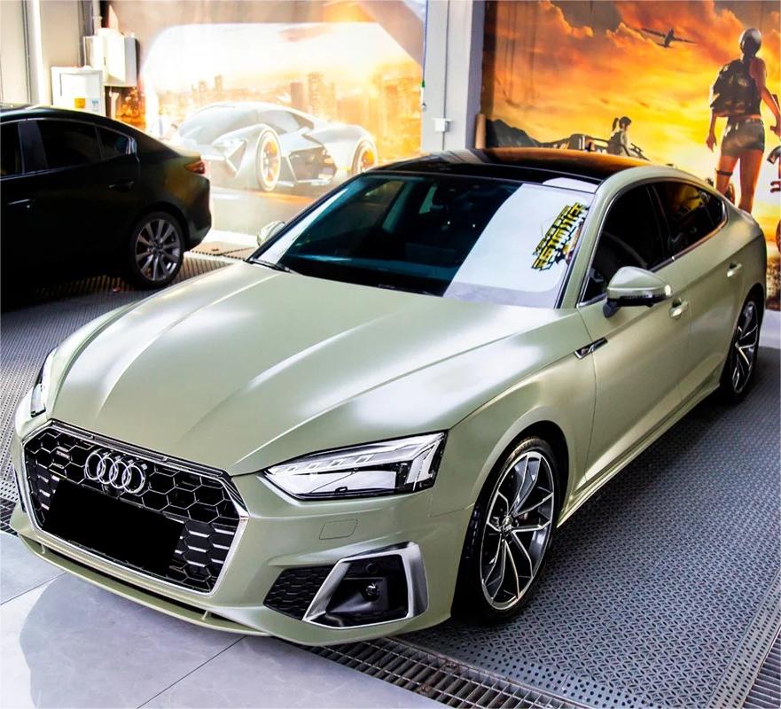 Matte Satin Khaki Light Green Car Vinyl Wrap product image 5 - Veloro matte vinyl wrap