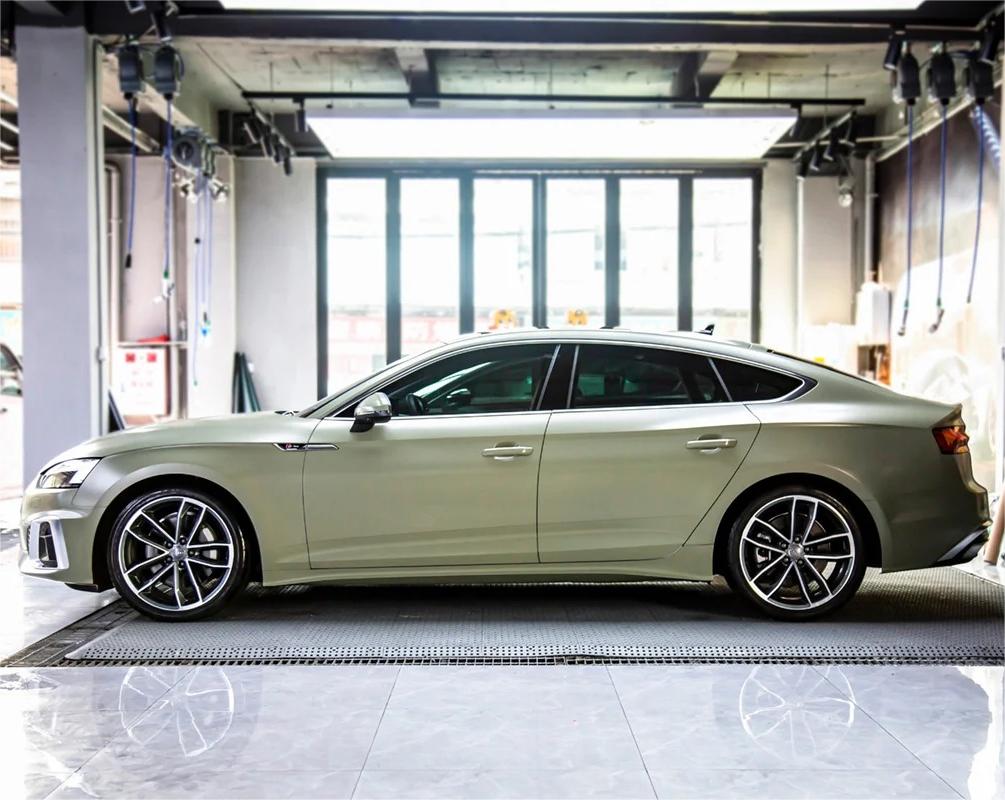 Matte Satin Khaki Light Green Car Vinyl Wrap product image 7 - Veloro matte vinyl wrap