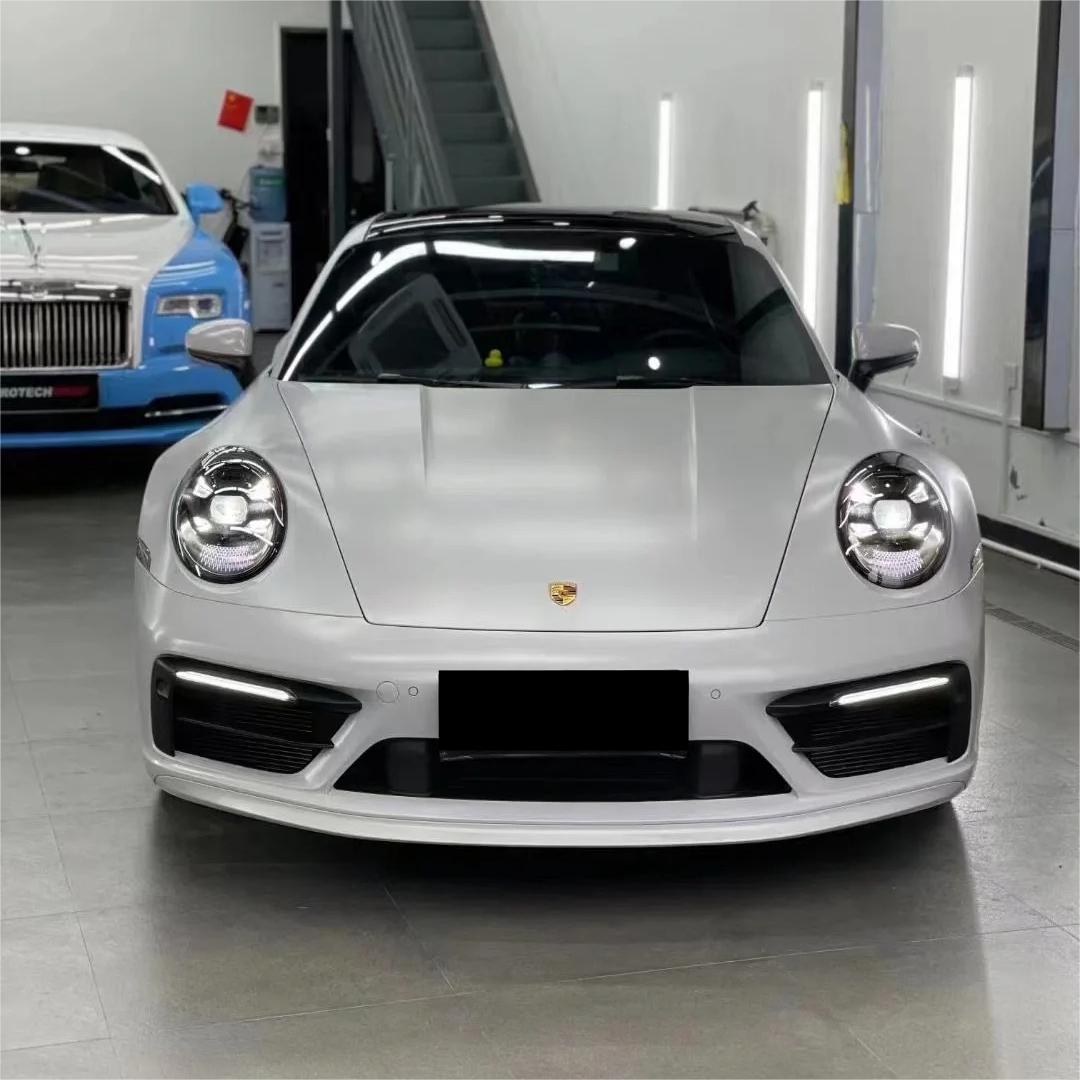 Matte Satin Light Grey Car Vinyl Wrap product image 2 - Veloro matte vinyl wrap