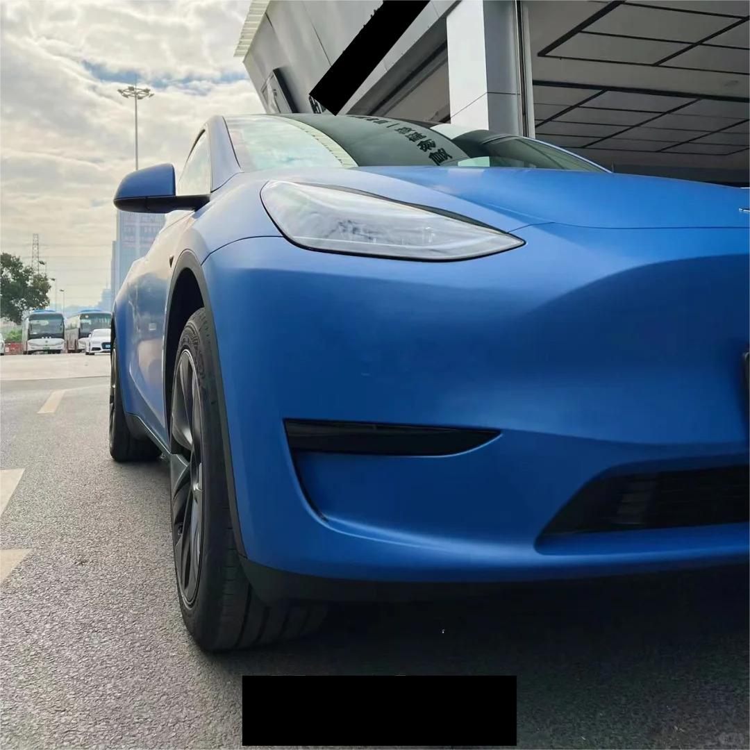 Matte Satin Navy Blue Car Vinyl Wrap product image 4 - Veloro matte vinyl wrap