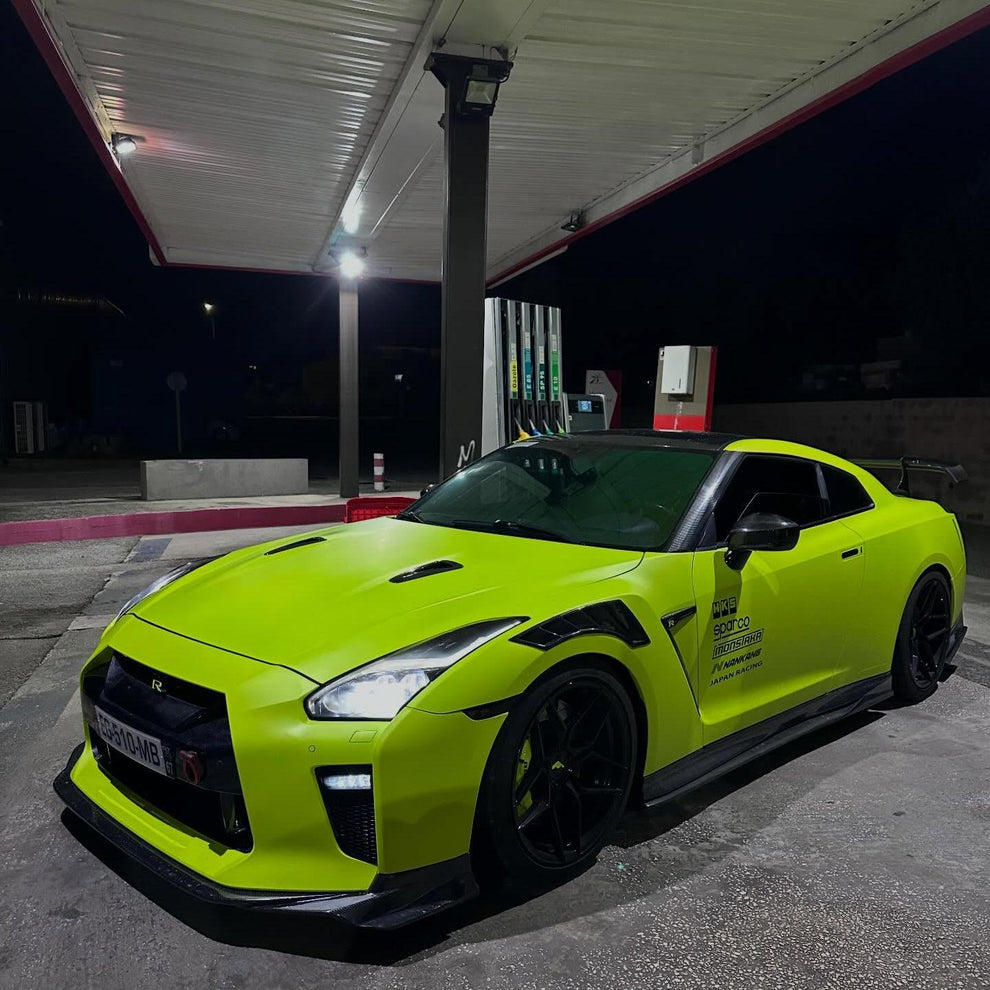 Matte Ultimate Flat Fluorescent Yellow Car Vinyl Wrap PET product image 2 - Veloro matte vinyl wrap