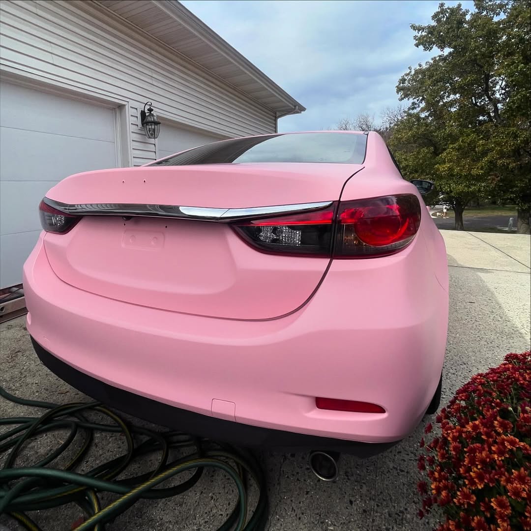 Matte Ultimate Flat Rose Pink Car Vinyl Wrap| Matte Baby Pink Wrap PET product image 4 - Veloro matte vinyl wrap