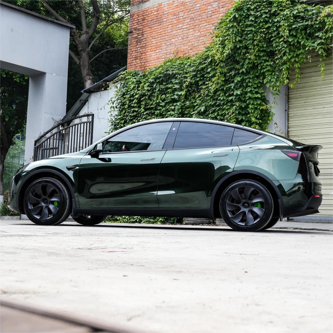 Glossy Paint Metalic Midnight Green Car Vinyl Wrap PET product image 9 - Veloro gloss vinyl wrap