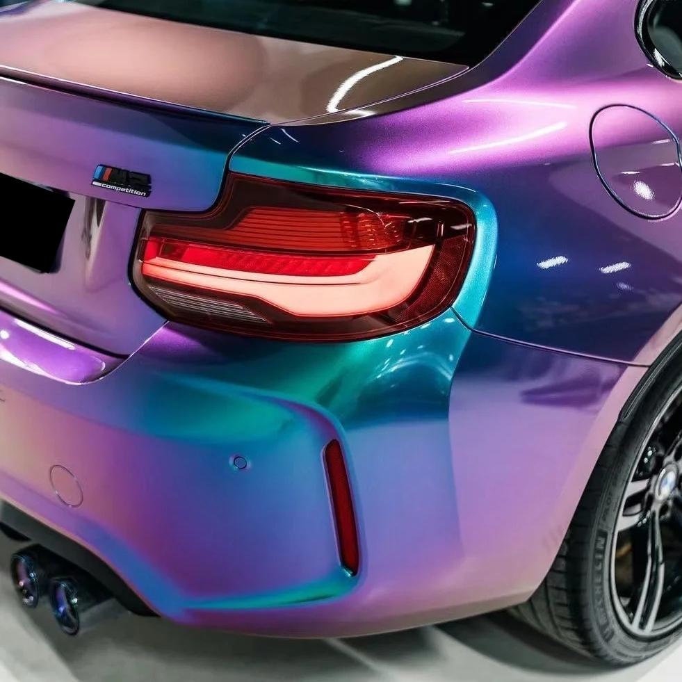 Gloss Metallic Chameleon Purple Blue Car Vinyl Wrap PET product image 11 - Veloro color shift vinyl wrap