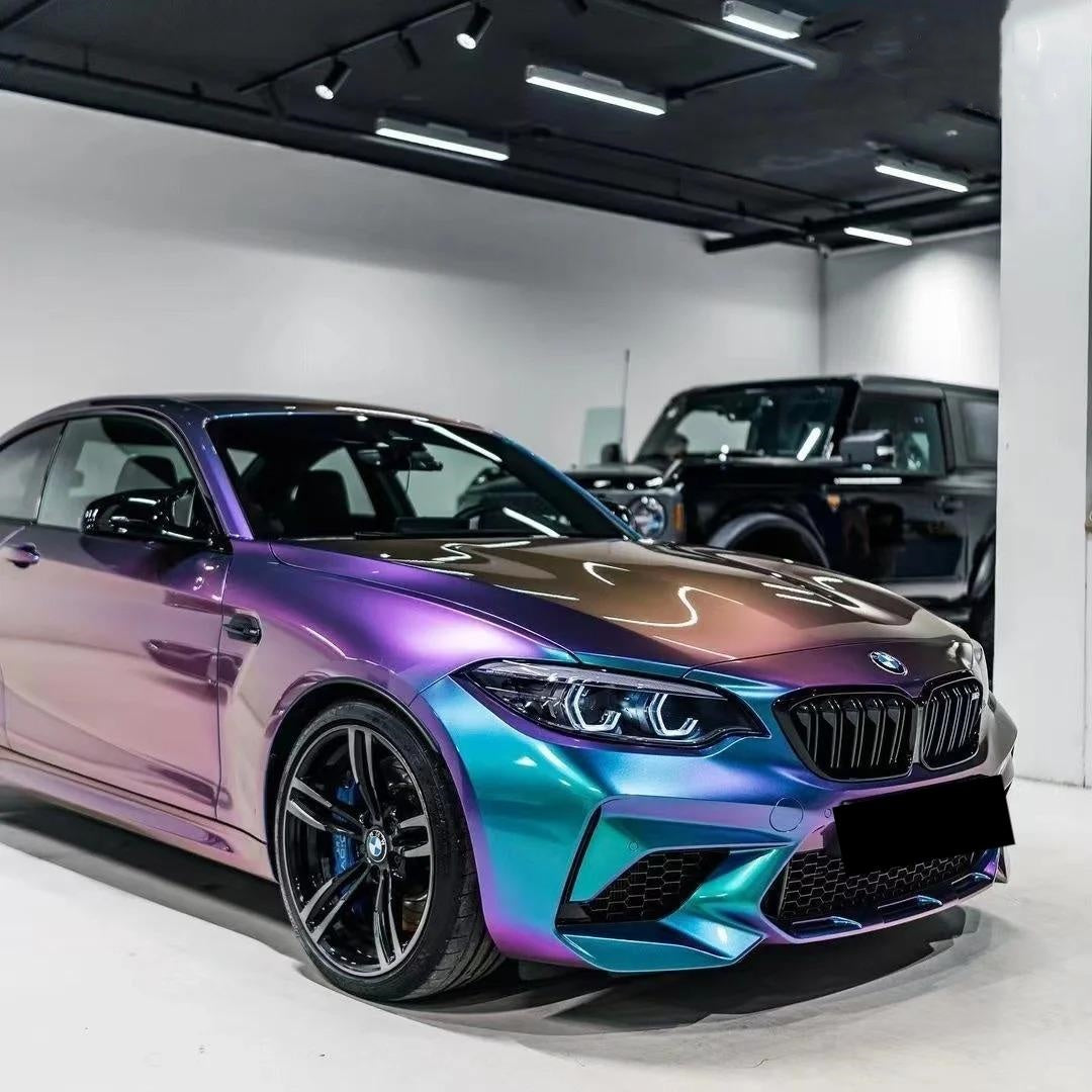 Gloss Metallic Chameleon Purple Blue Car Vinyl Wrap PET product image 10 - Veloro color shift vinyl wrap