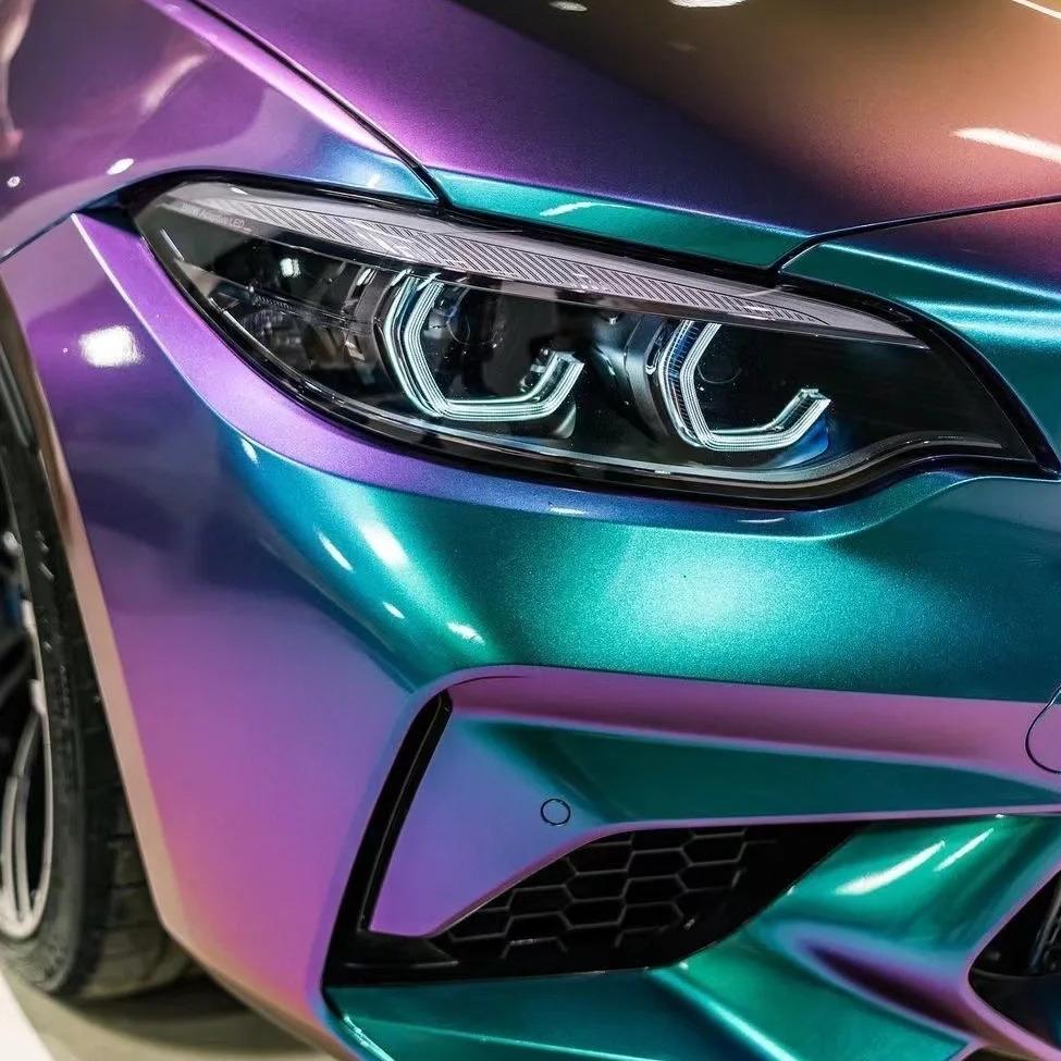 Gloss Metallic Chameleon Purple Blue Car Vinyl Wrap PET product image 14 - Veloro color shift vinyl wrap