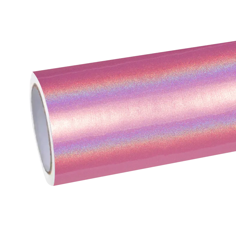 Gloss Metallic Rainbow Laser Pink Car Vinyl Wrap product image 2 - Veloro metallic vinyl wrap