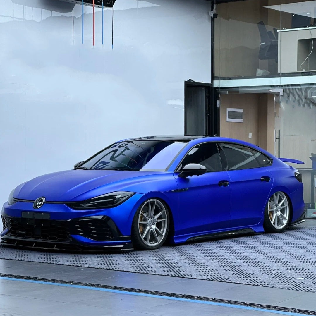 Satin Ceramic Blue Car Vinyl Wrap PET product image 2 - Veloro automotive vinyl wrap