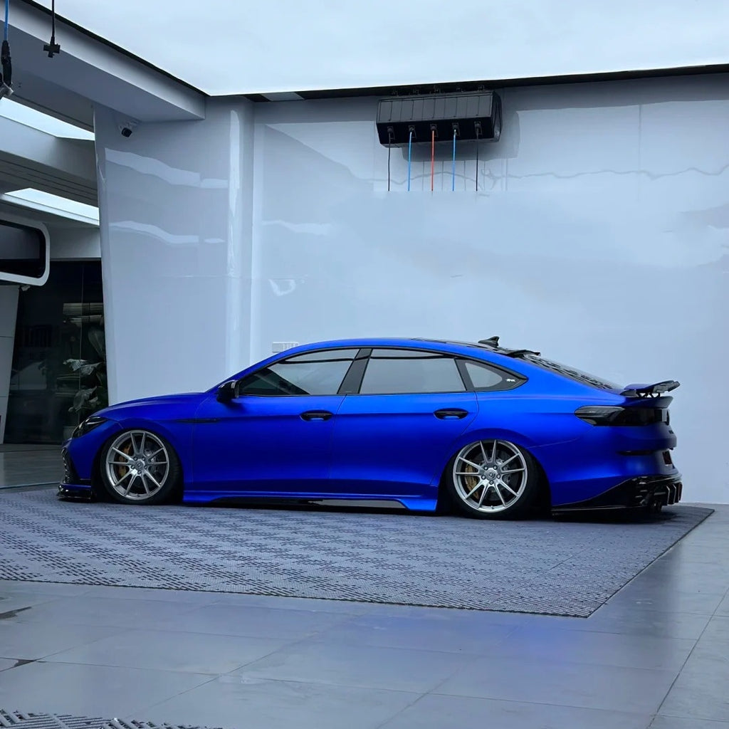 Satin Ceramic Blue Car Vinyl Wrap PET product image 4 - Veloro automotive vinyl wrap