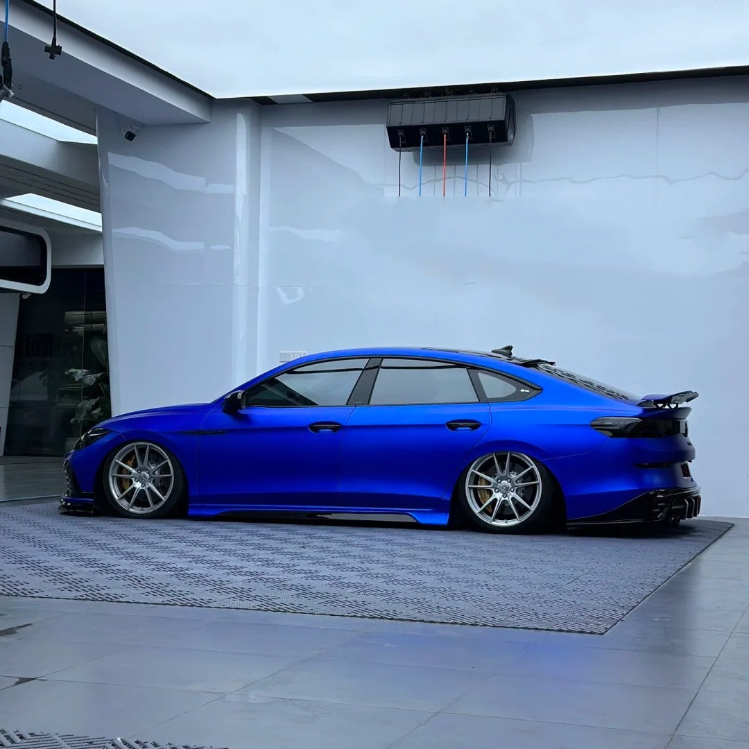 Satin Ceramic Blue Car Vinyl Wrap PET product image 4 - Veloro automotive vinyl wrap