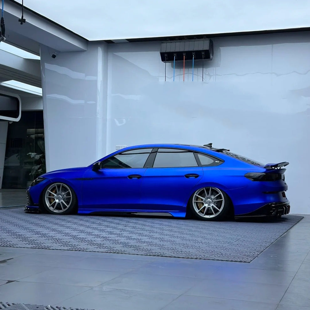 Satin Ceramic Blue Car Vinyl Wrap PET product image 4 - Veloro automotive vinyl wrap