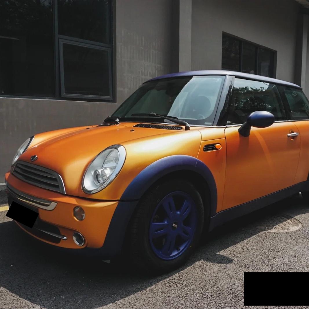 Satin Chrome Copper Brown Car Vinyl Wrap product image 4 - Veloro chrome vinyl wrap