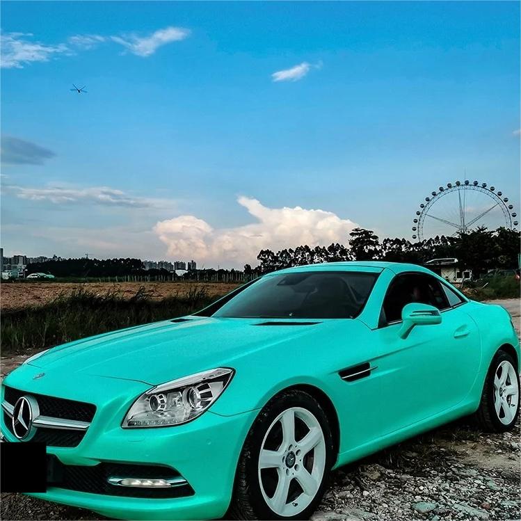 Satin Chrome Lake Green Car Vinyl Wrap product image 3 - Veloro chrome vinyl wrap