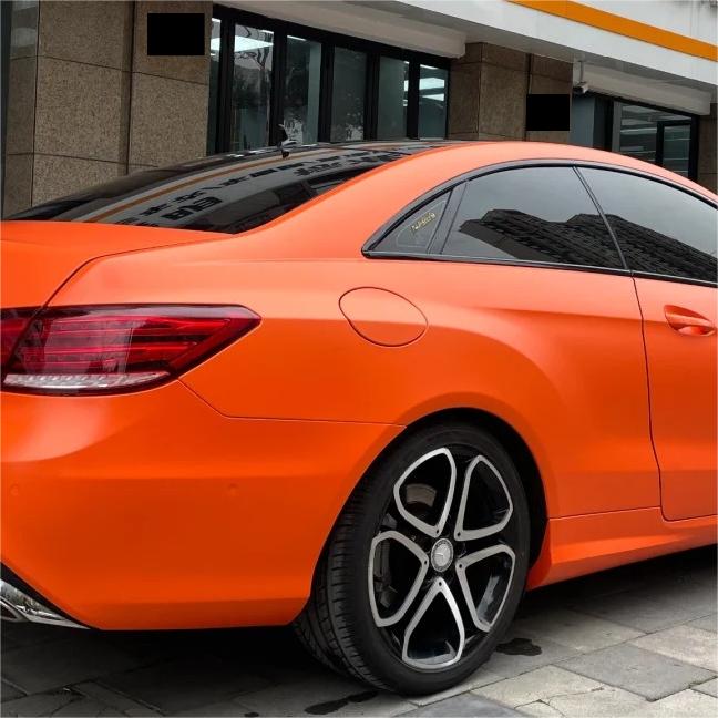 Satin Chrome Orange Car Vinyl Wrap product image 6 - Veloro chrome vinyl wrap