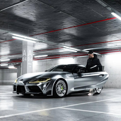 Matte Satin Chrome Silver Car Vinyl Wrap | Satin Chrome X Silver Car Wrap product image 14 - Veloro chrome vinyl wrap